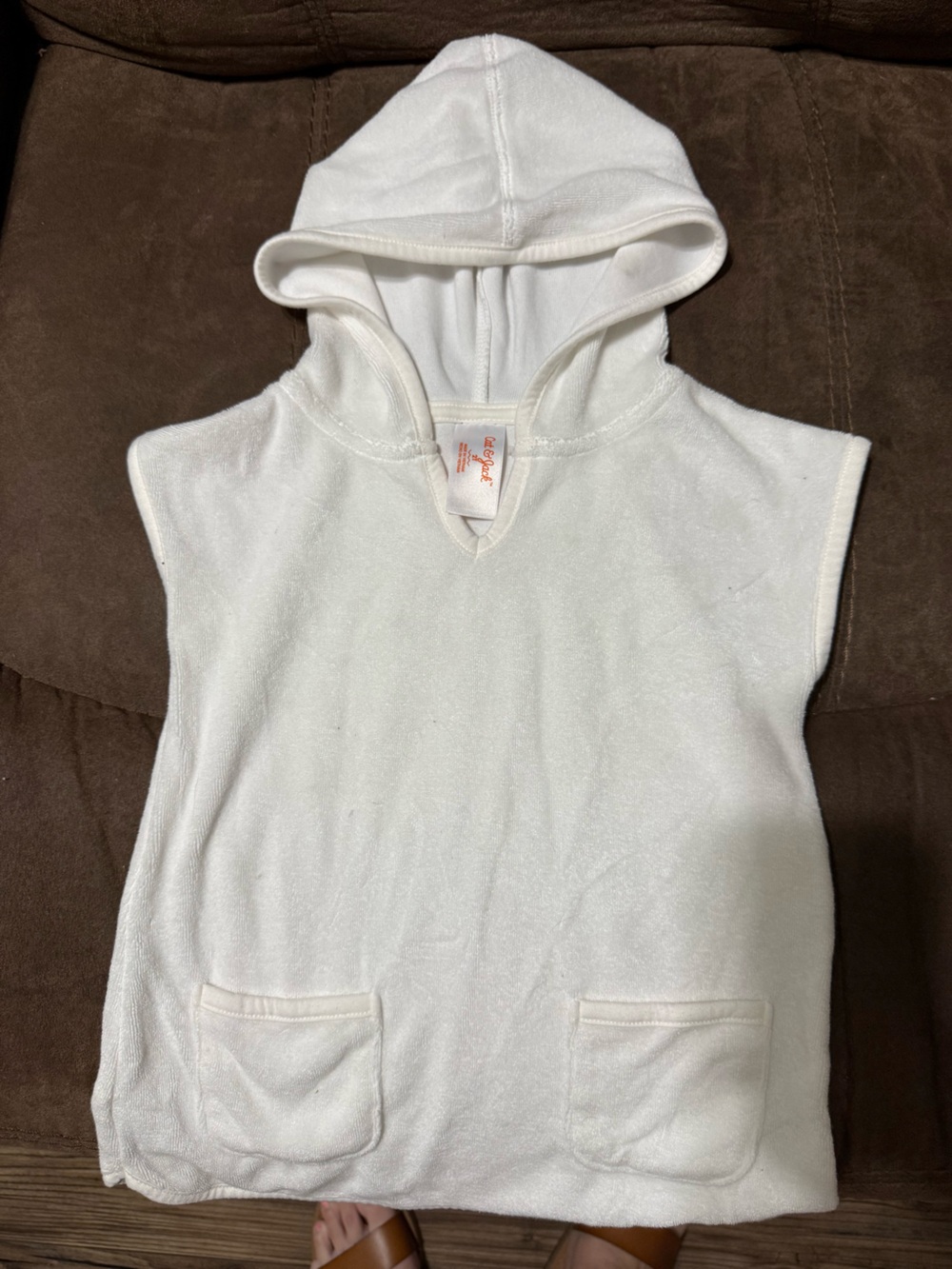 Cat & Jack White Hooded Sleeveless Top